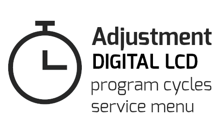 Ajustare: LCD digital, cicluri de programe, meniu service